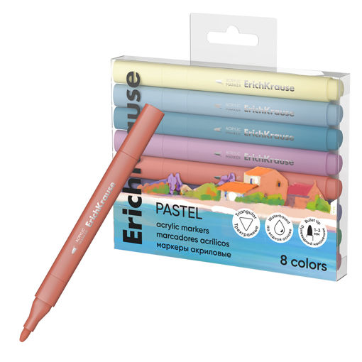Picture of EK ACRYLIC MARKERS ROUND TIP PASTEL X8